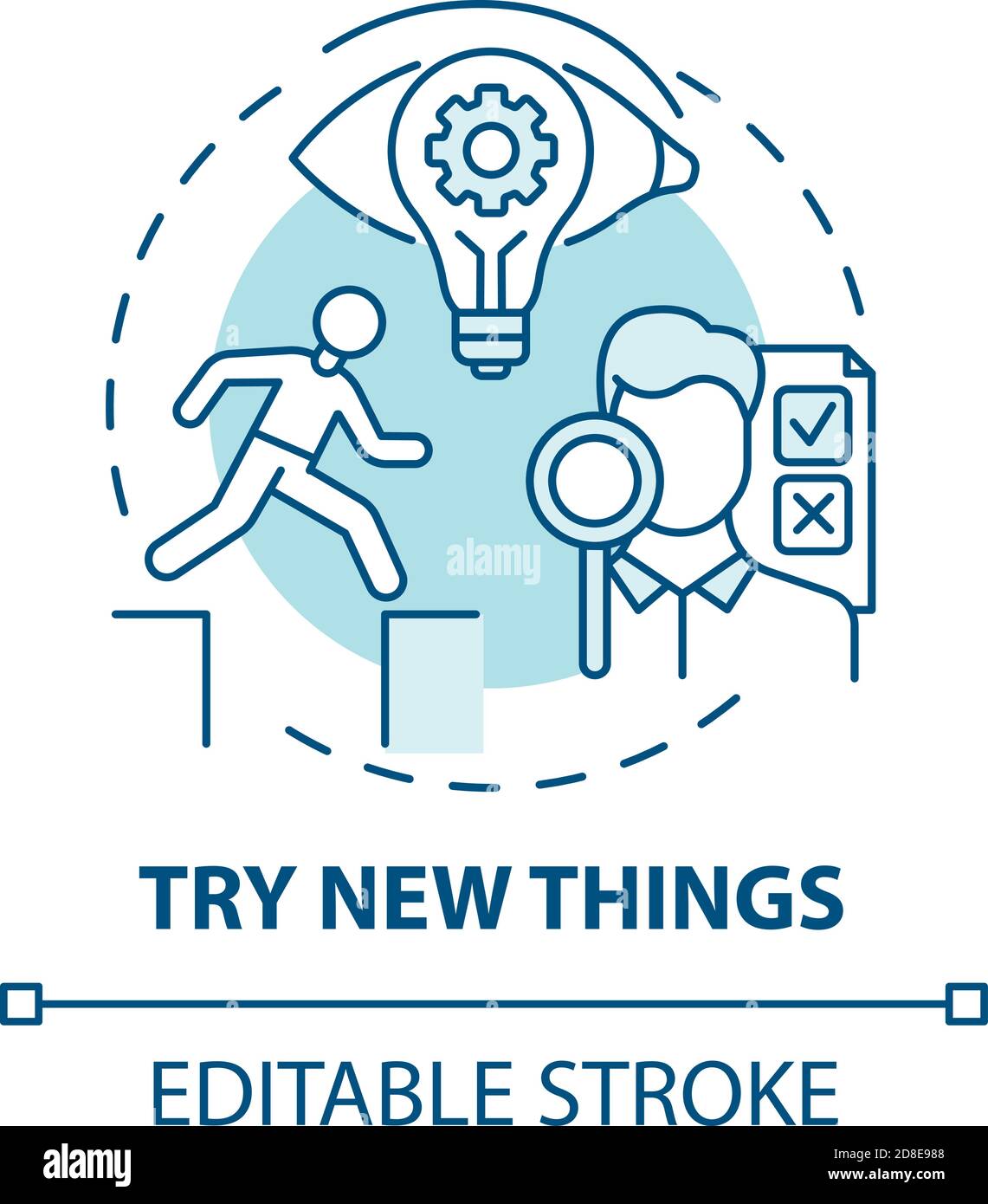 Try new things concept icon Stock Vector