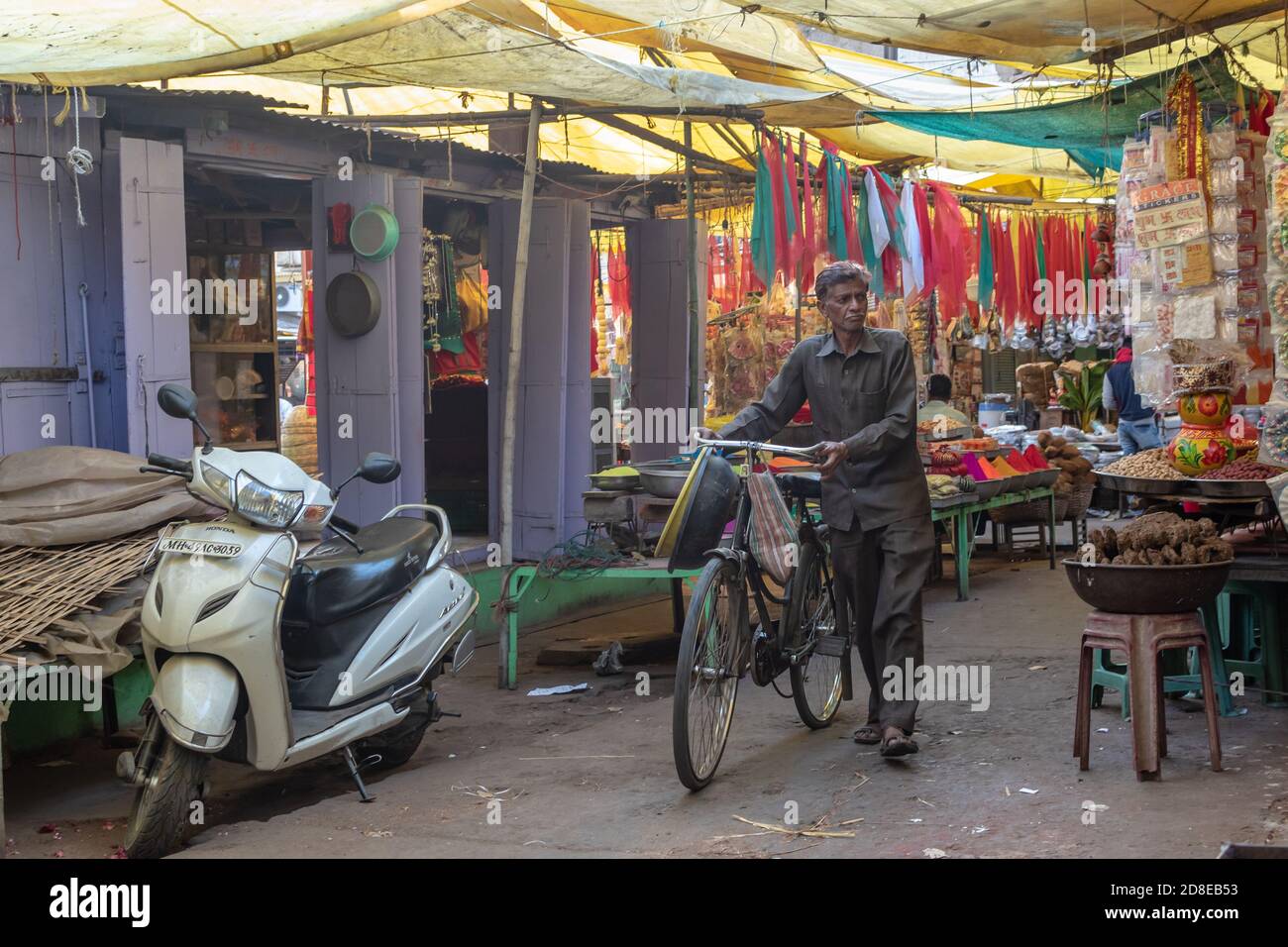Nagpur, Maharashtra, India March 2019 An old Indian man walking