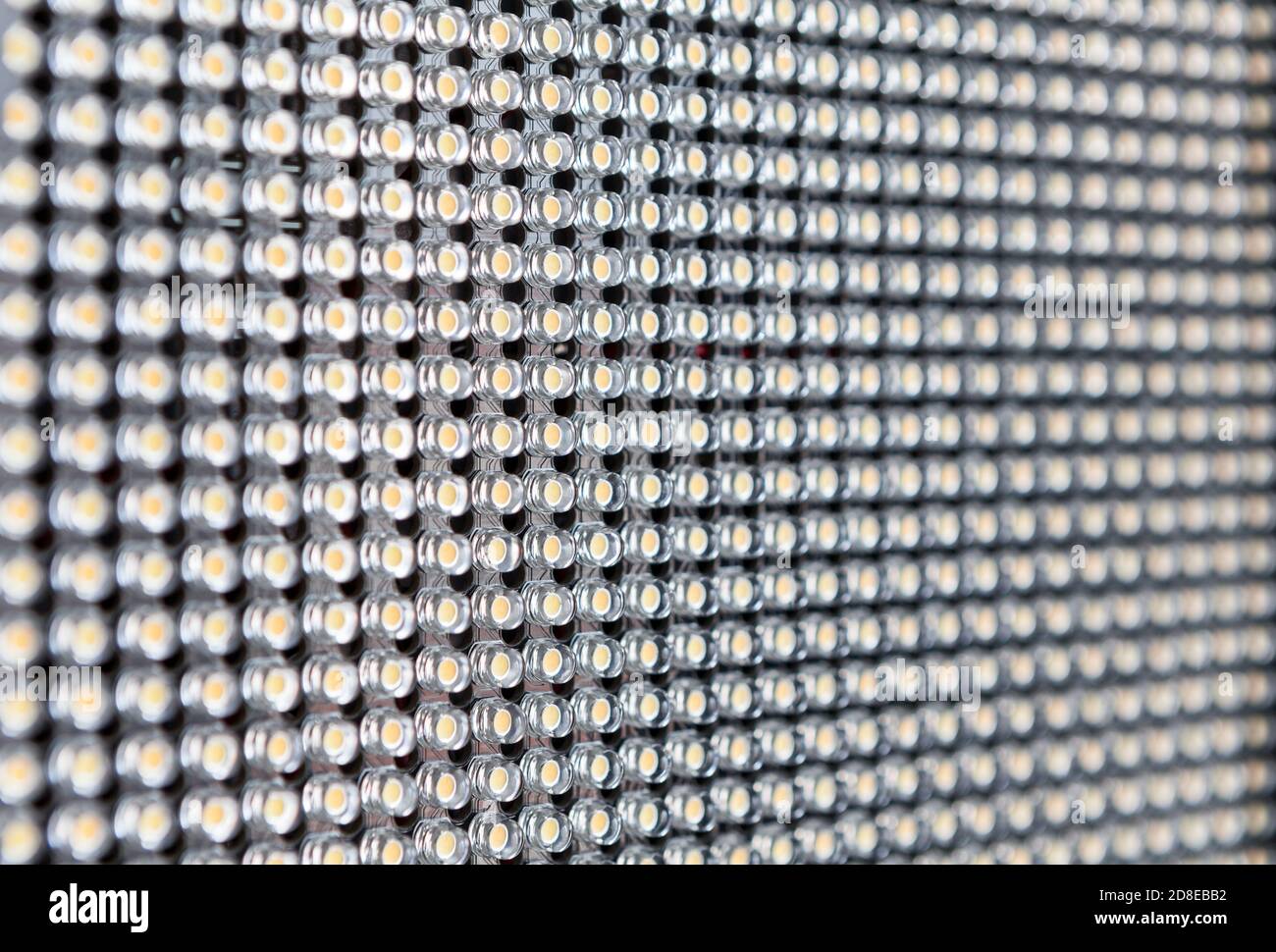 Led panel light transparent bulbs macro view, a background, selective focus Stock Photo