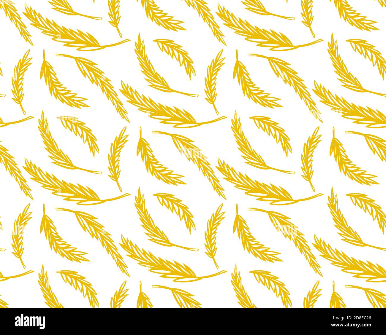Weat Pattern Wheat ears seamless pattern sketch style. Hand drawn texture Doodle ...