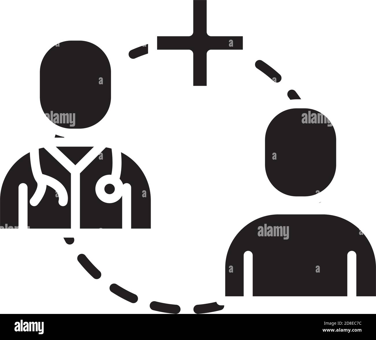 doctor and patient silhouette style icon vector illustration design ...