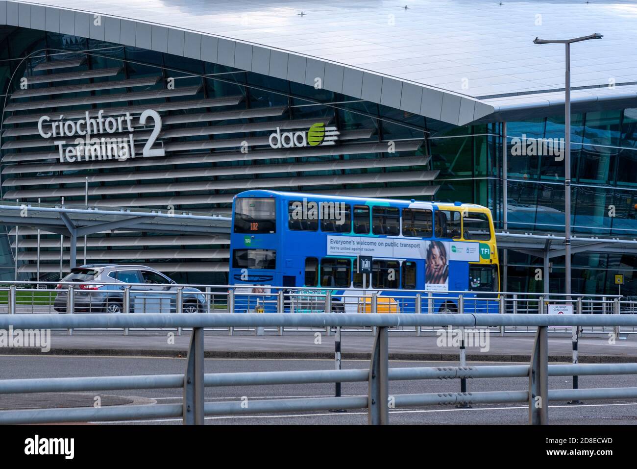 Dublin bus coach at Terminal 2 Dublin Airport or International Airport, Dublin, Ireland, Europe Stock Photo
