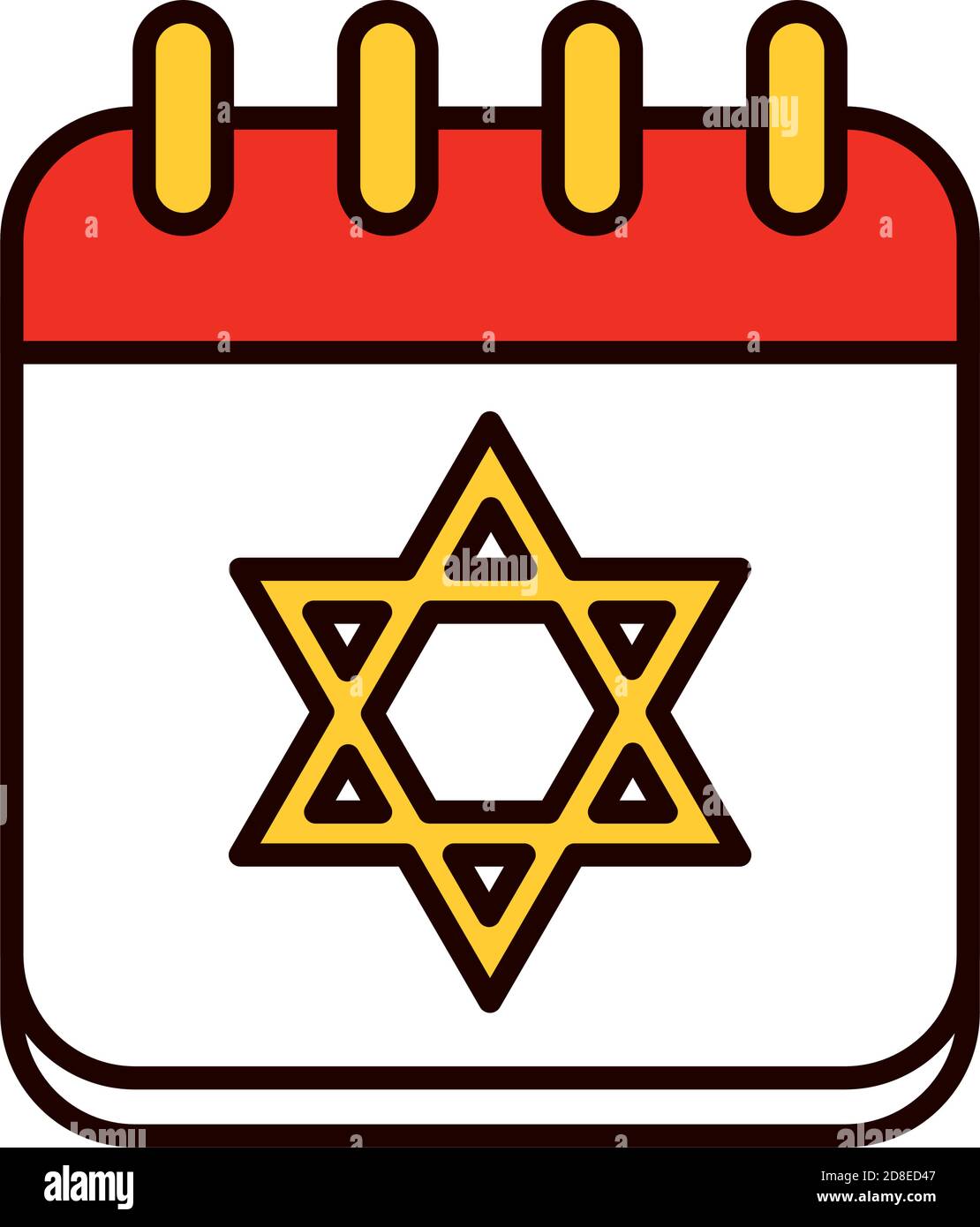 hanukkah date on calendar with star of david icon over white background