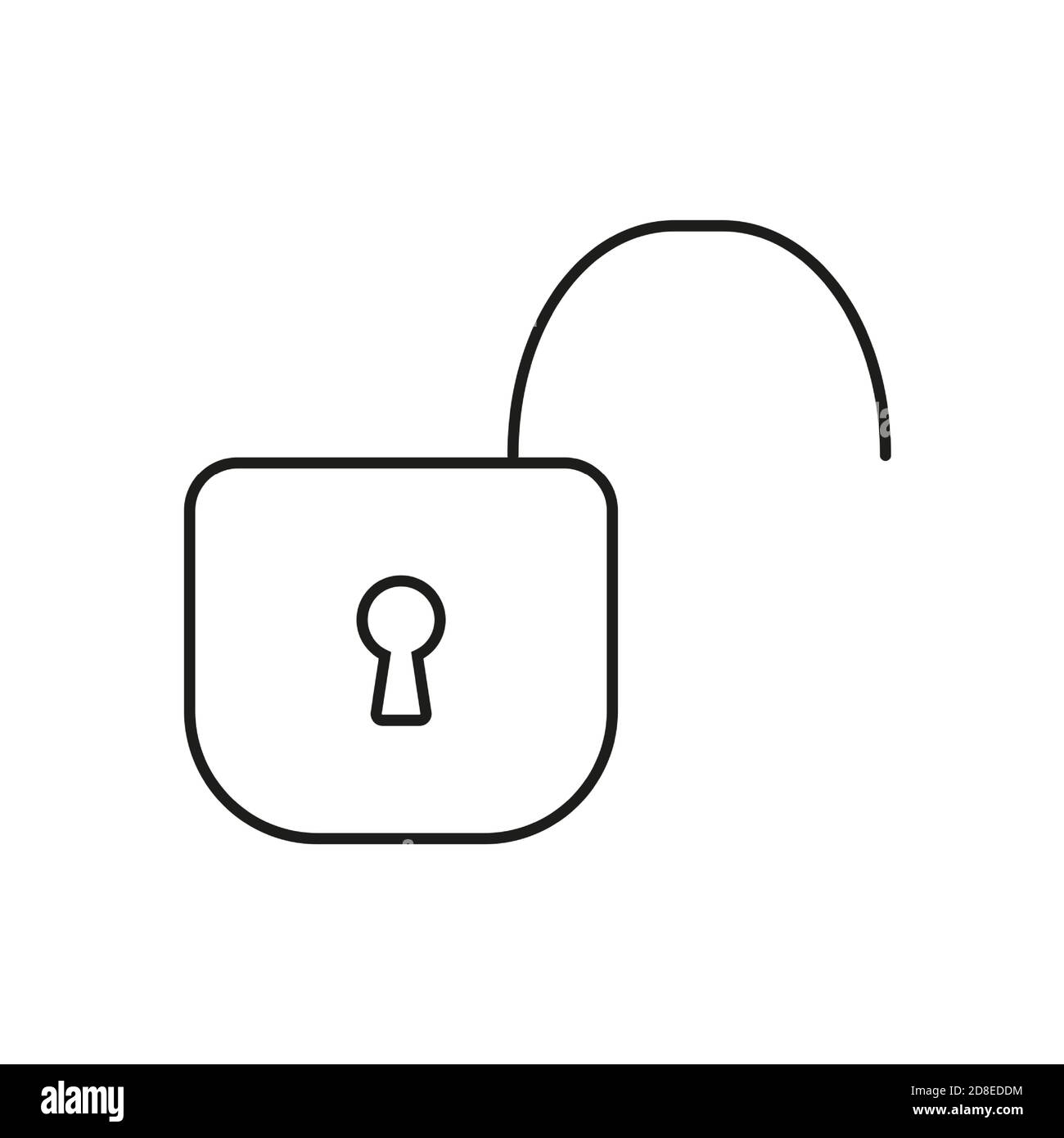 unlocked icon element of security icon for mobile concept and web apps. Thin line unlocked icon can be used for web and mobile. Premium icon on white Stock Vector