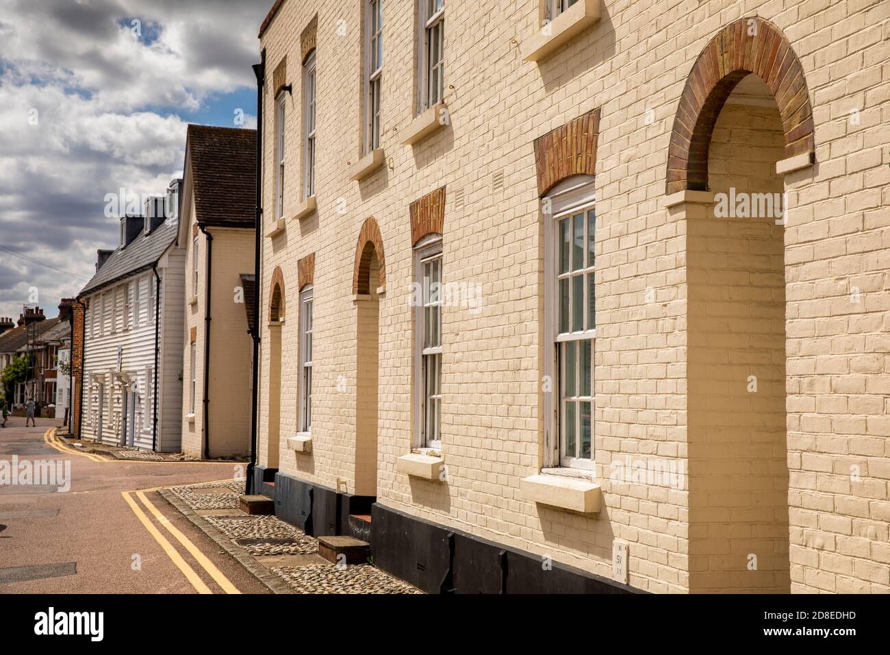 UK, Kent, Whitstable, Island Wall, brick and weatherboarded houses