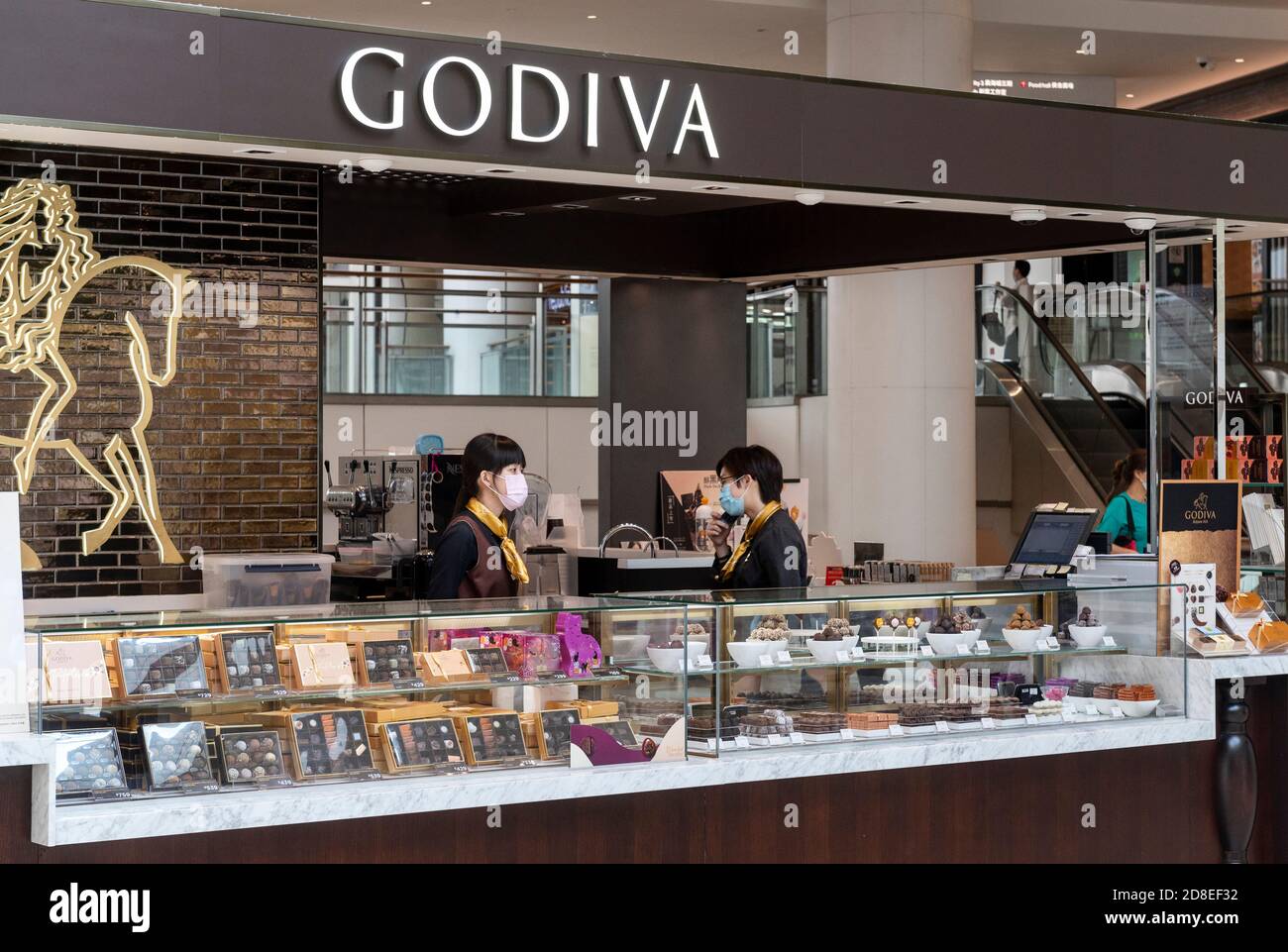 Belgian multinational chocolate manufacturer and brand chain Godiva store seen in Hong Kong
