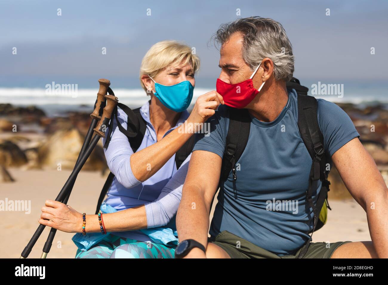 Senior couple spending time in nature together Stock Photo