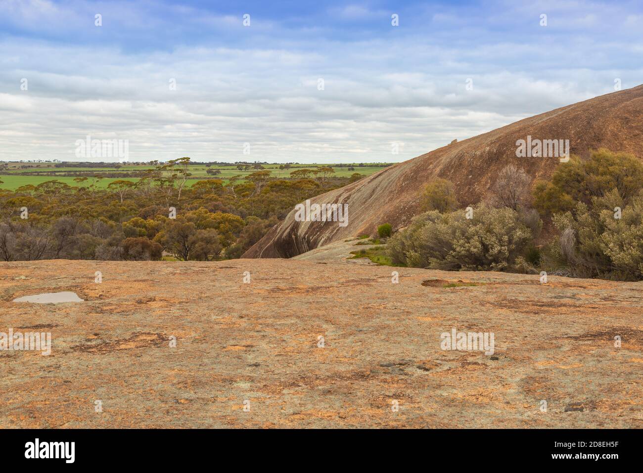 On the Plateau above the Wave of Hyden Rock close to Hyden, Western Australia Stock Photo