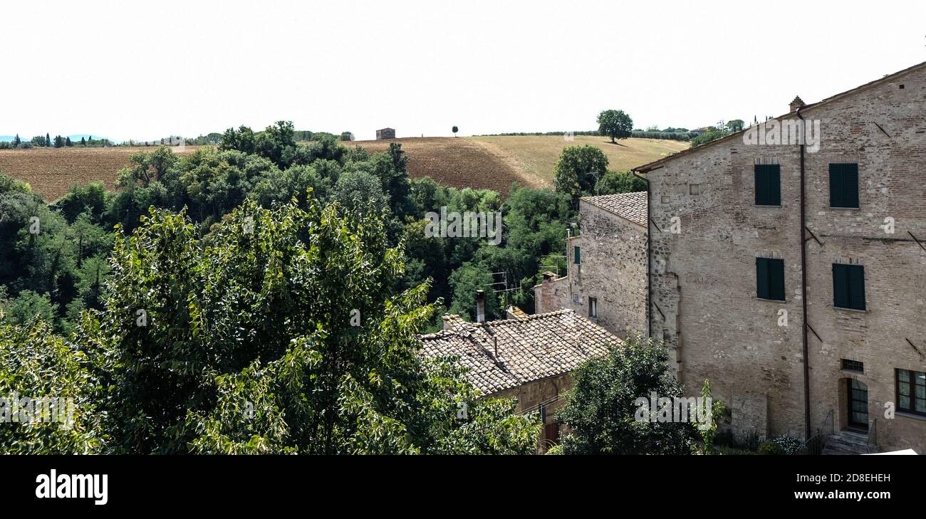 Authentic street in small village in tuscany in Italy with a lot of ...
