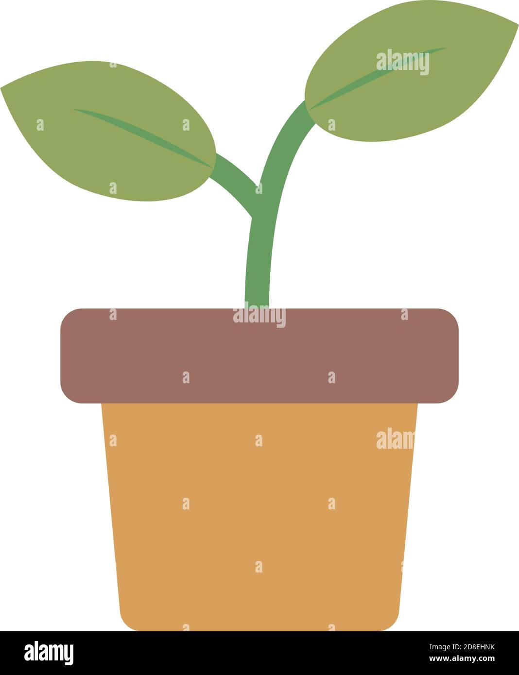 growth plant in ceramic pot flat style icon vector illustration design ...