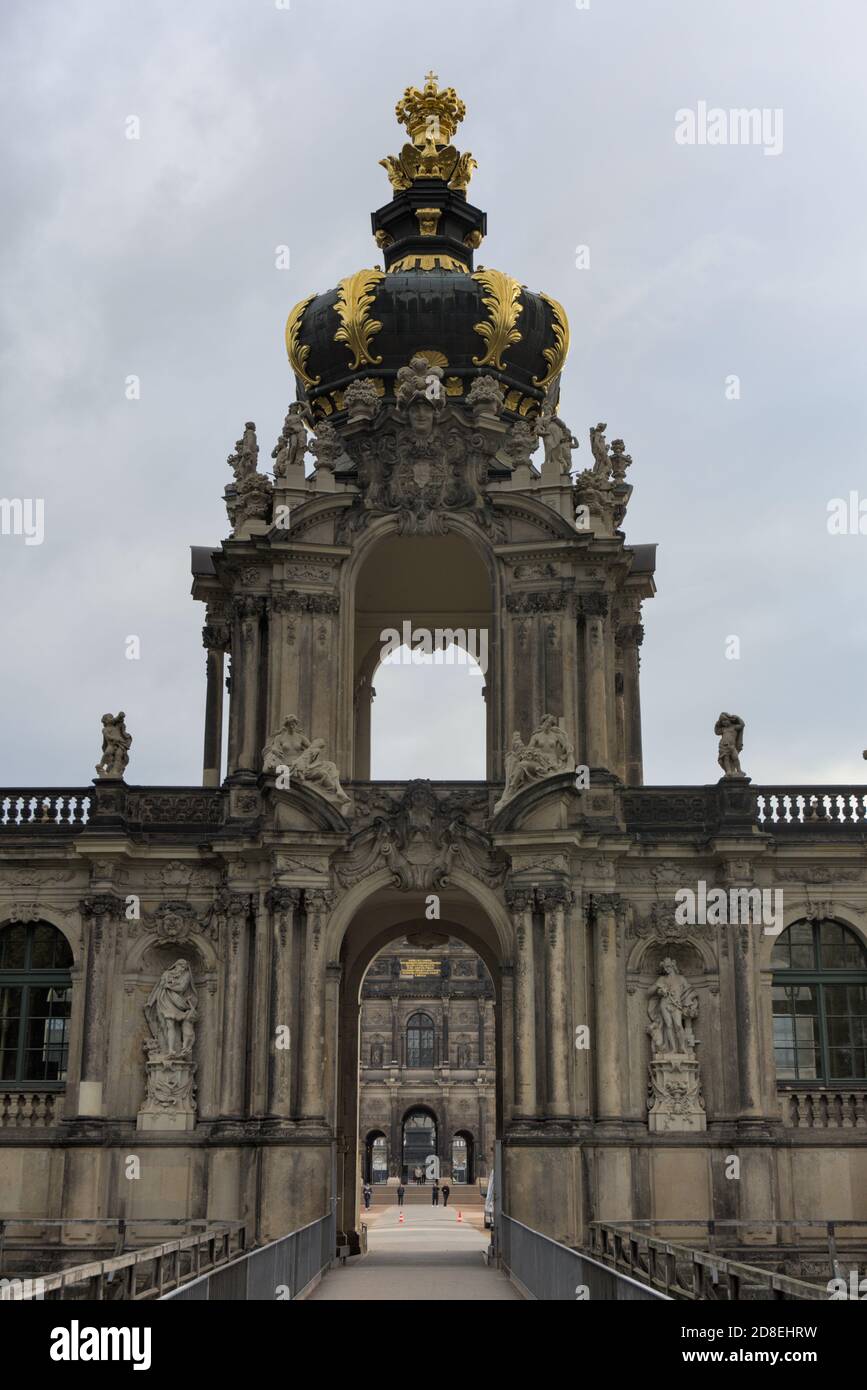 Crown gate at the Zwinger, Dresden, Saxony Stock Photo