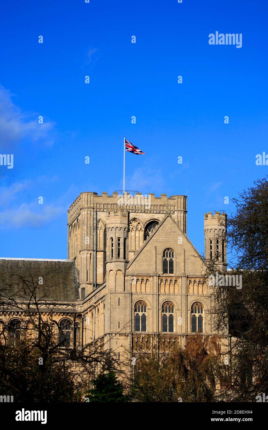 Autumn view of Peterborough Cathedral, Peterborough City, Cambridgeshire, England, UK Stock