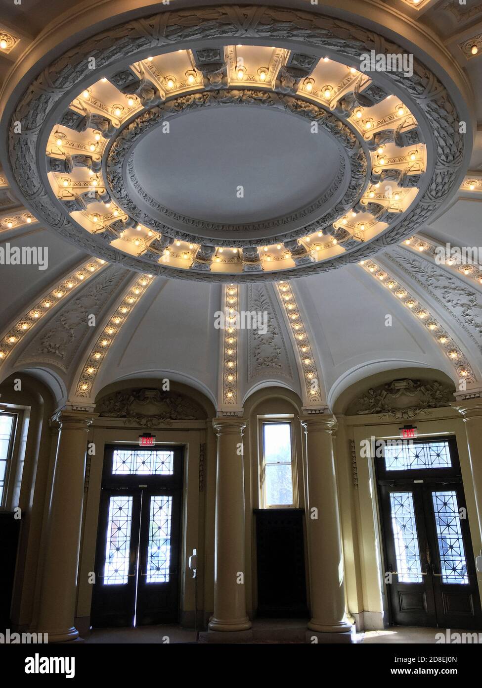 Interior View of Rotunda, Woolsey Hall, Yale University, New Haven, Connecticut, USA Stock Photo