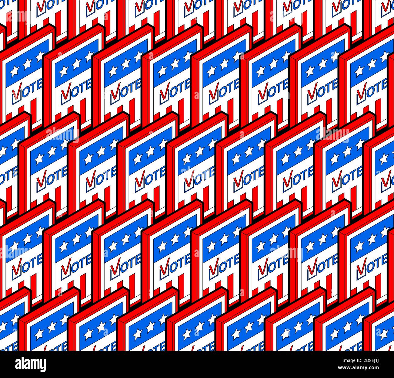 Vote USA election day pattern seamless. vector background Stock Vector