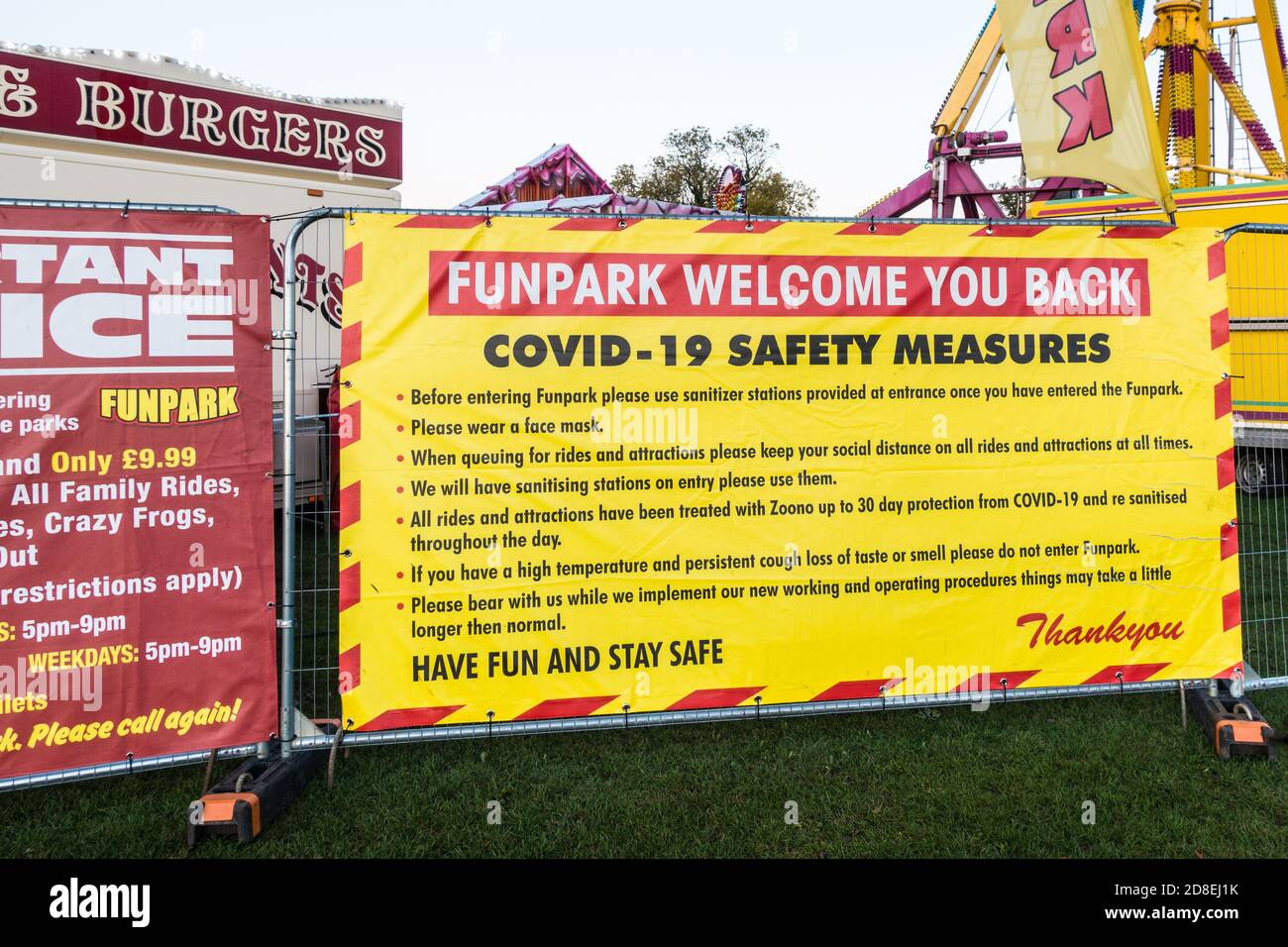 Coronavirus fun park ride safety Stock Photo