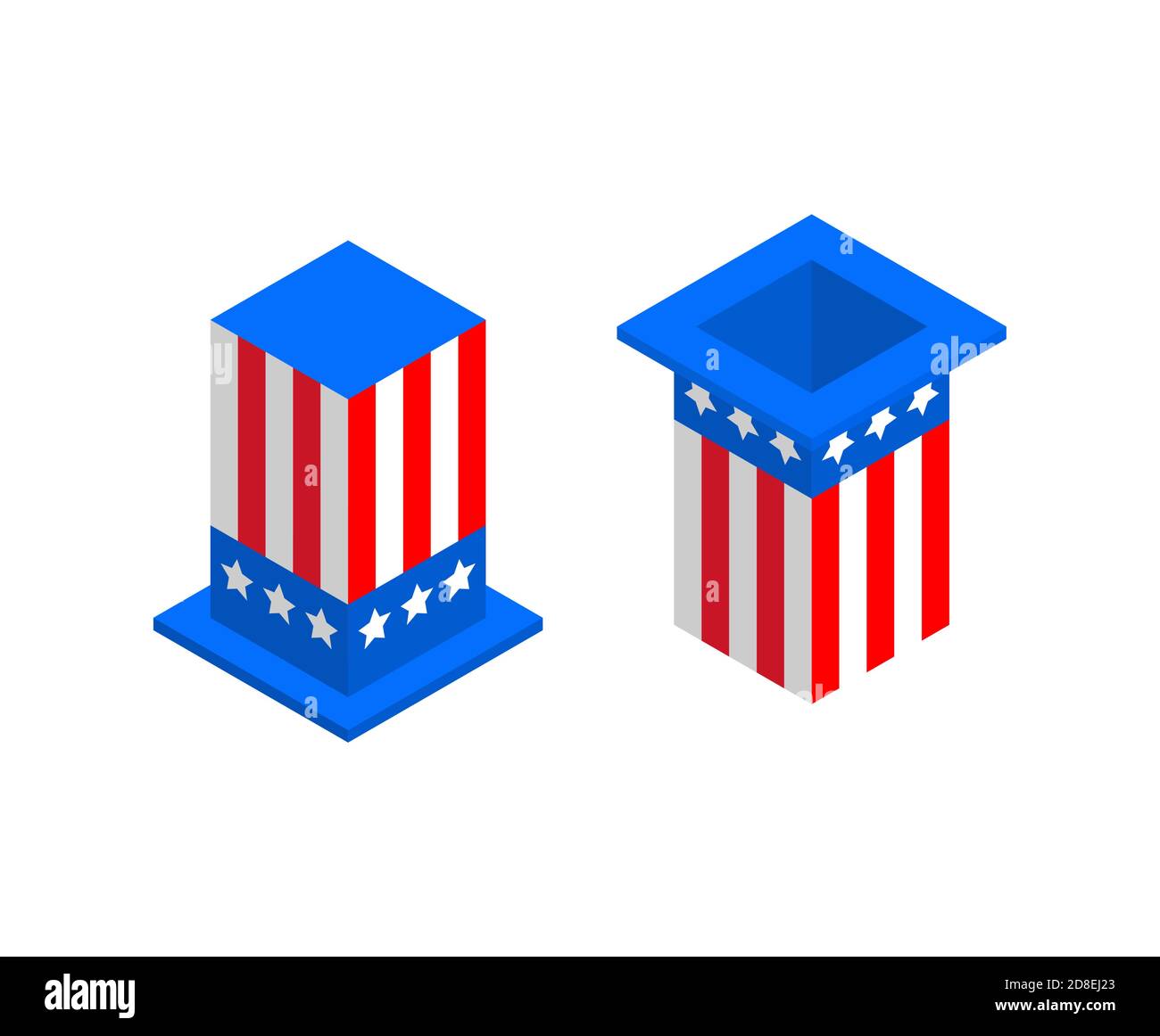 Uncle sam hat isolated. symbol of USA Independence Day 4th July Stock ...