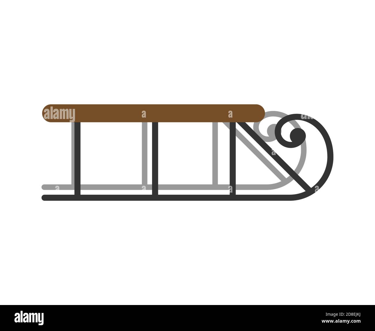 Winter sleigh isolated. Christmas sled vector illustration Stock Vector ...