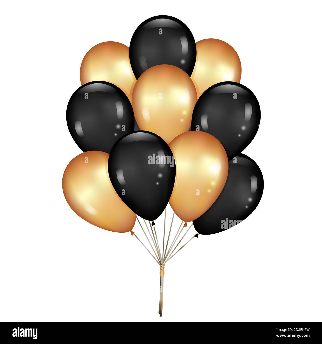 Black and gold Balloons Bunch Set Isolated on White Background. Elements  for Black Friday Sale Poster. Realistic Vector illustration Stock Vector  Image & Art - Alamy