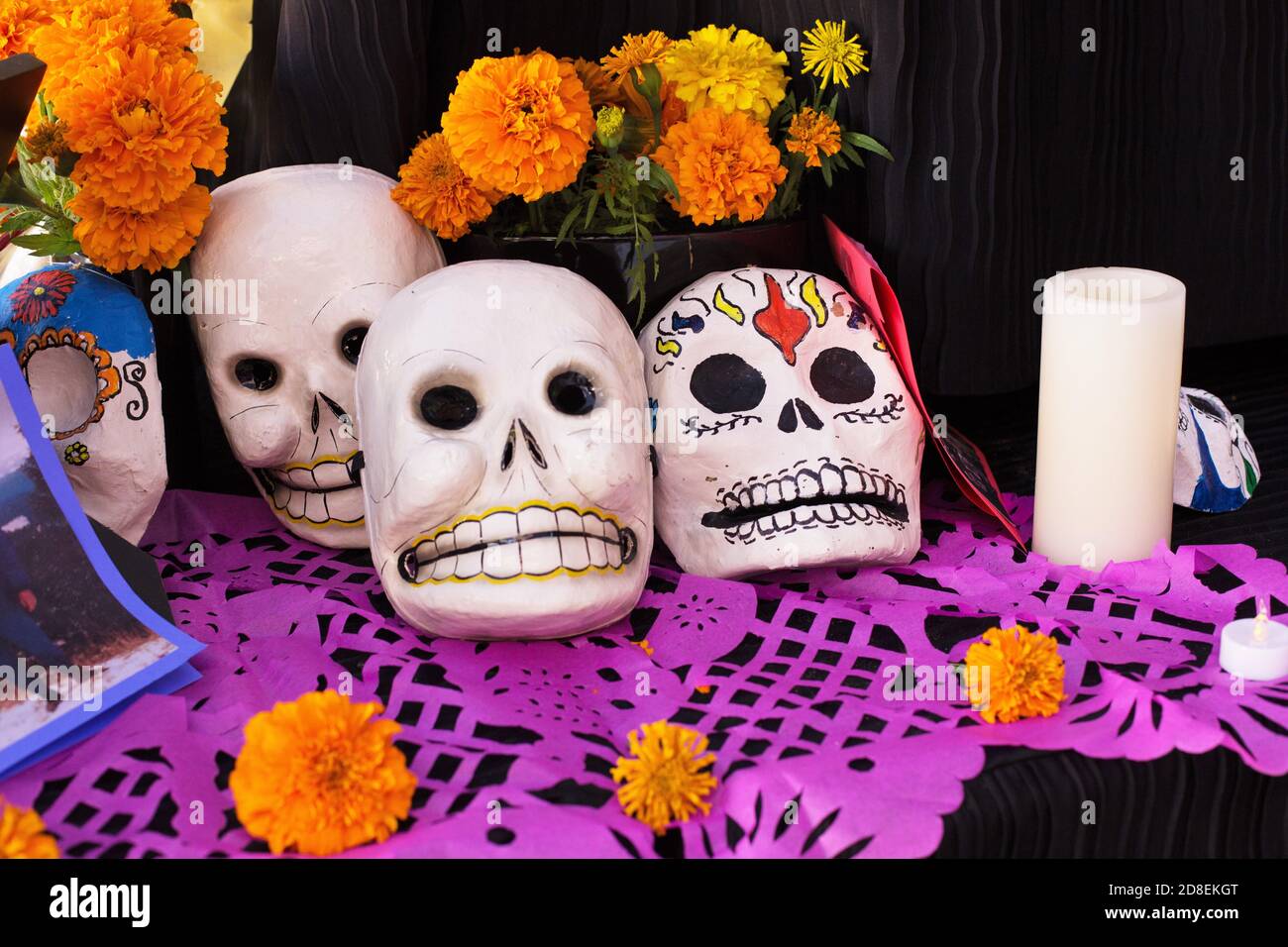 An ofrenda day of the dead altar on display at the University of