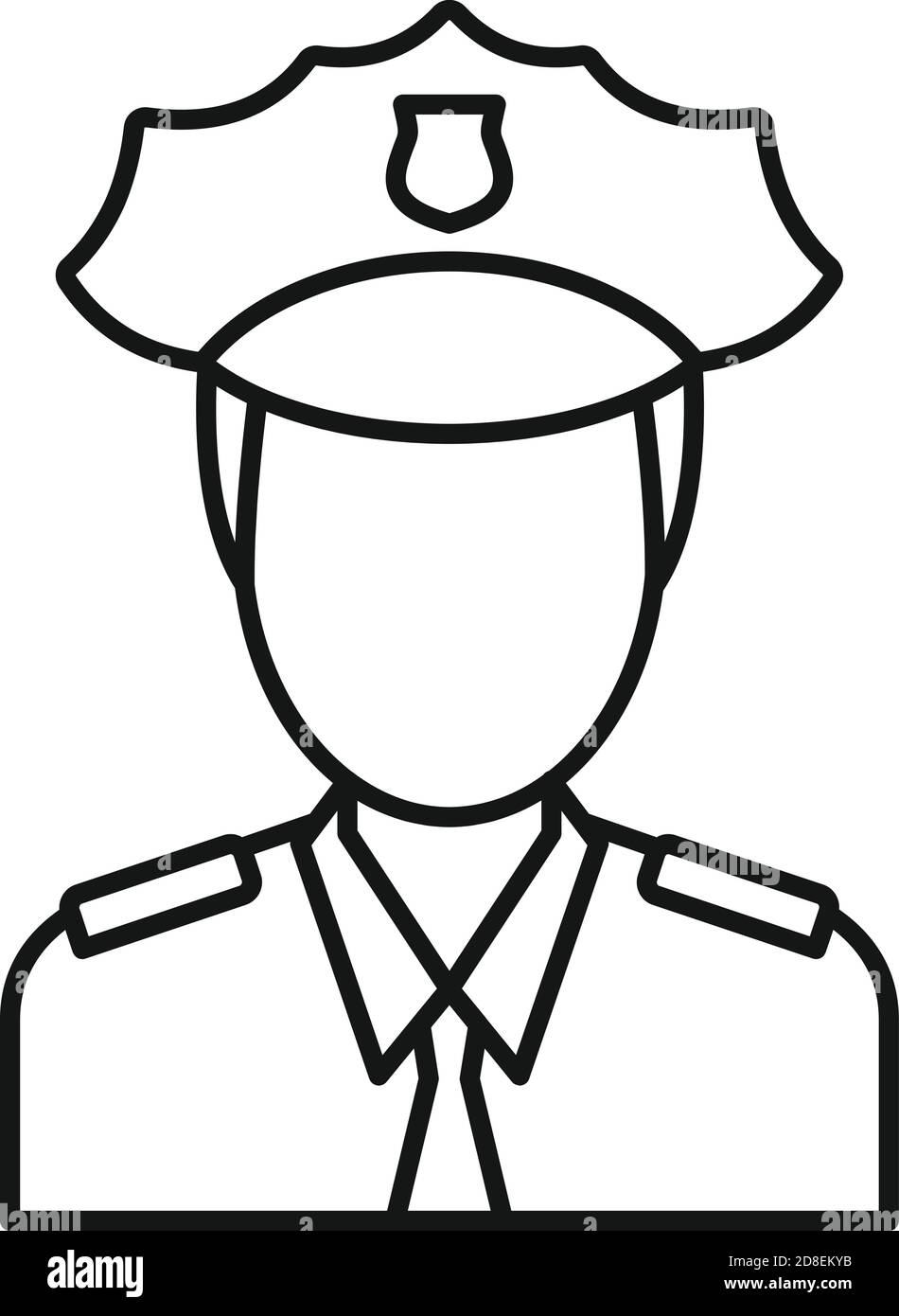 Airport police officer icon, outline style Stock Vector