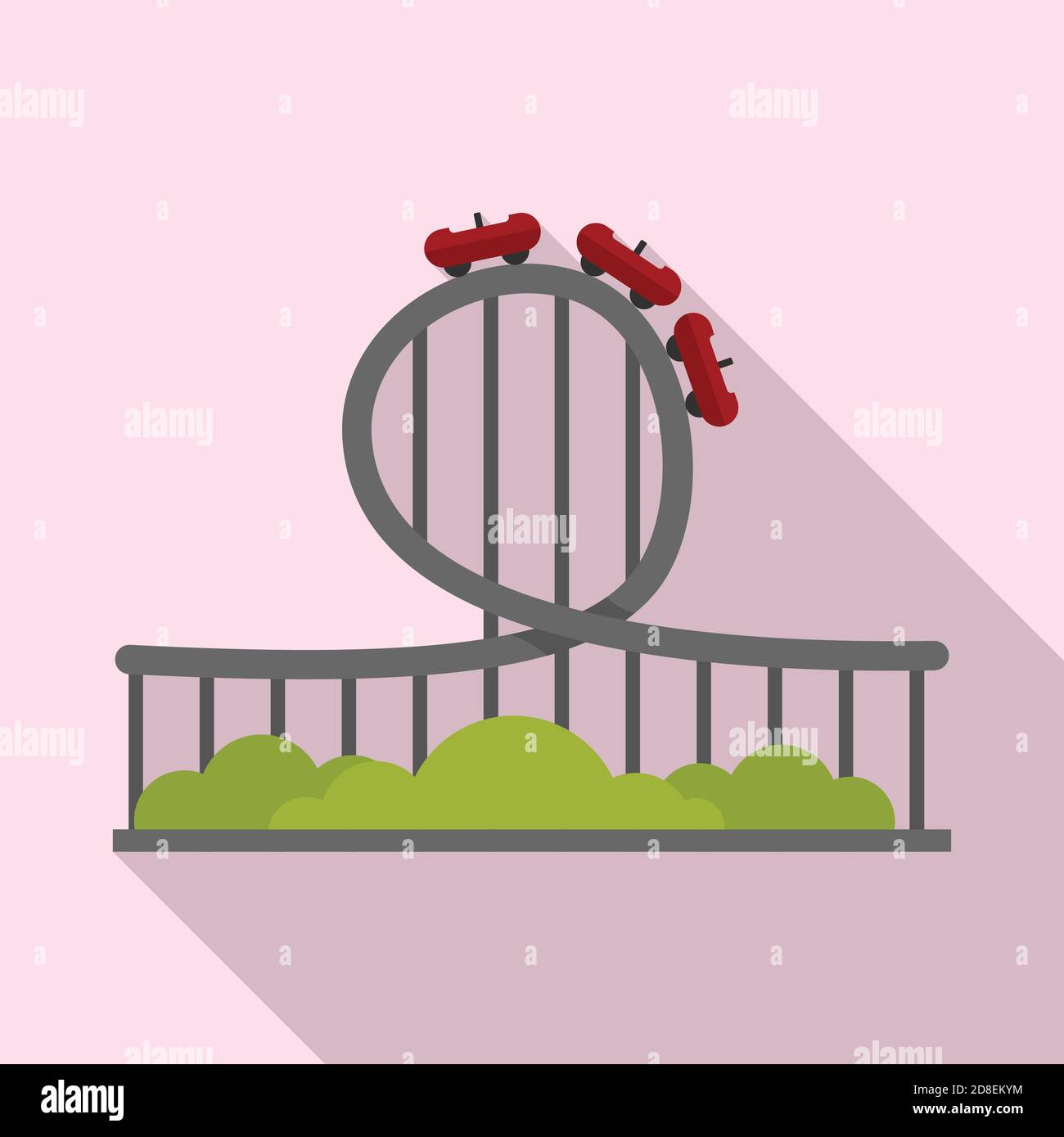 Roller coaster park icon, flat style Stock Vector Image & Art - Alamy