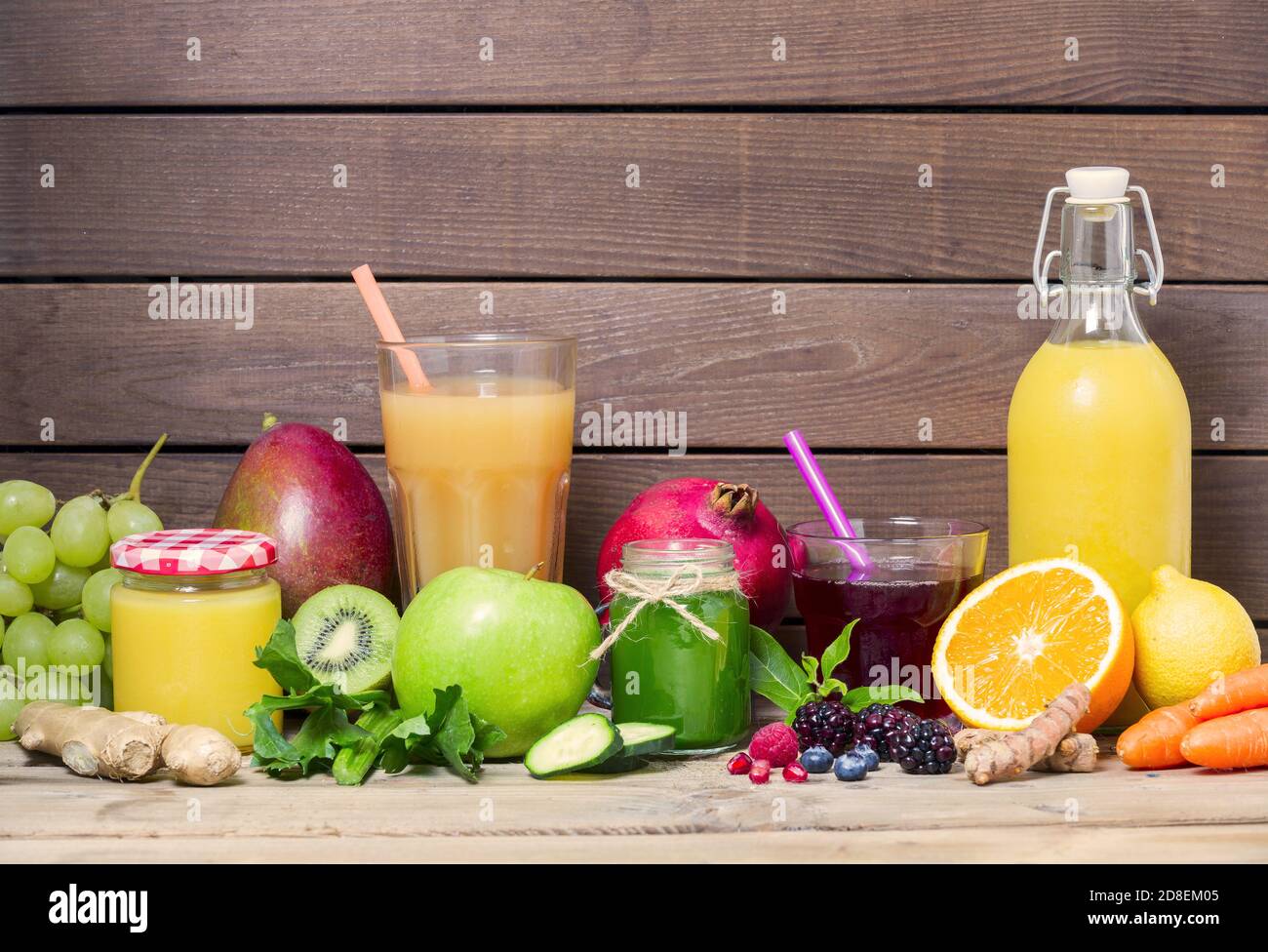 Various freshly squeezed fruits and vegetables juices Stock Photo Alamy