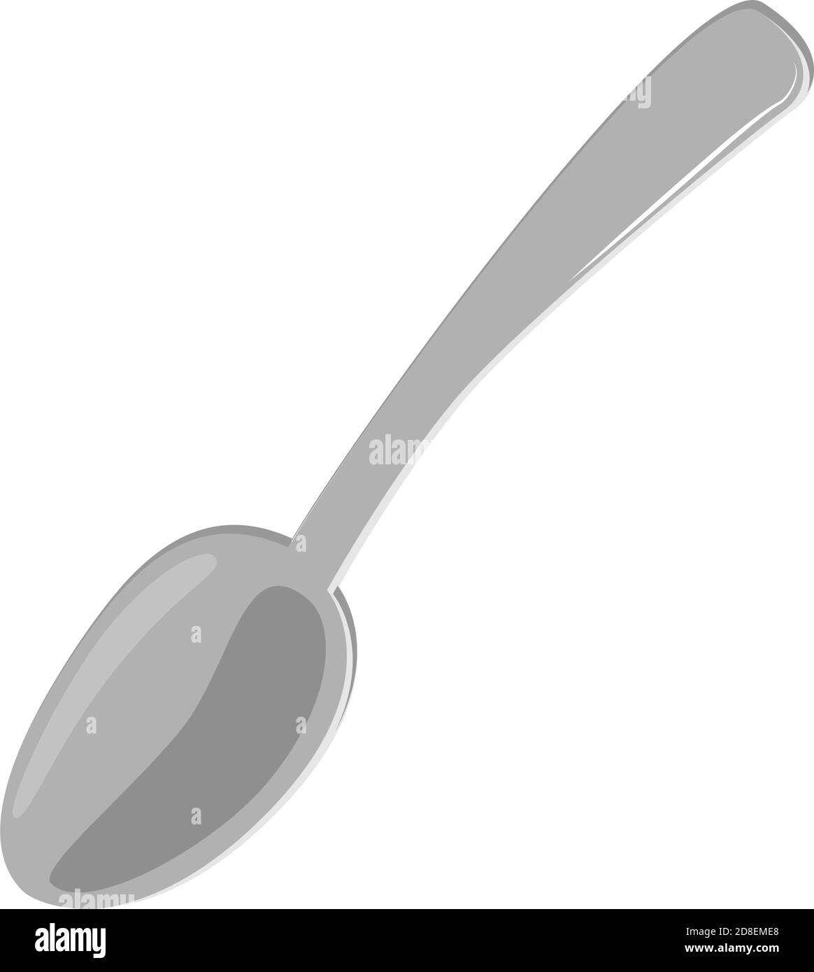 Dessert Spoon vector isolated on white background. Cartoon style Stock