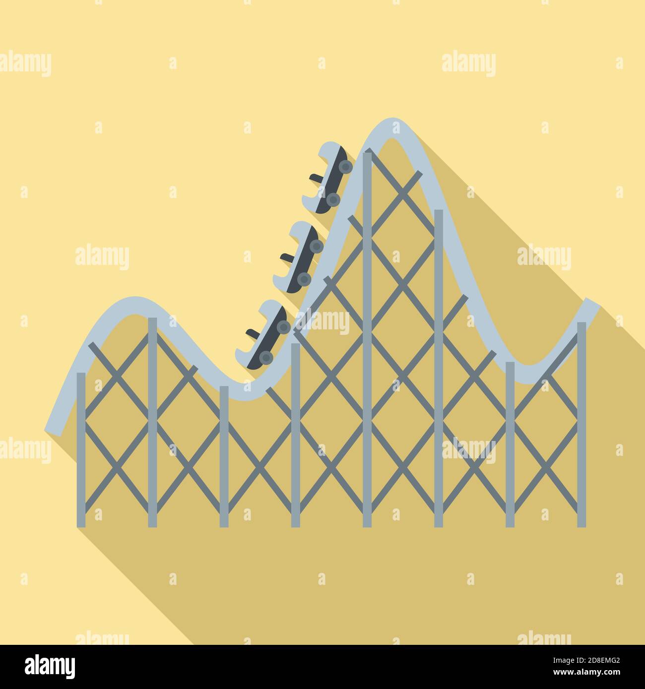 Roller coaster adventure icon, flat style Stock Vector Image & Art - Alamy