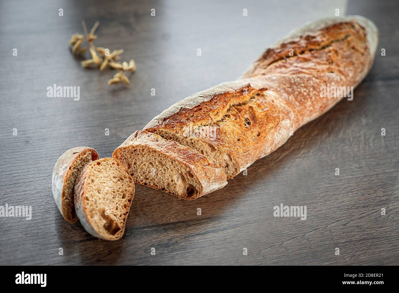 Fresh pastries buns wicker basket rustic style bakery Stock Photo - Alamy