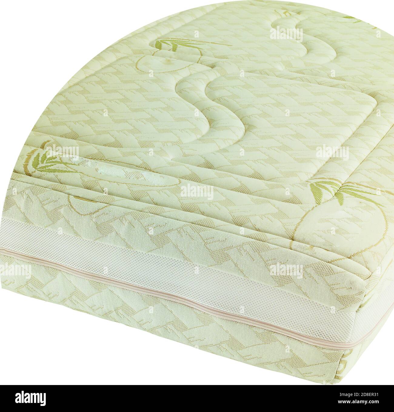 Double Mattress closeup. Isolated on a white background. Stock Photo