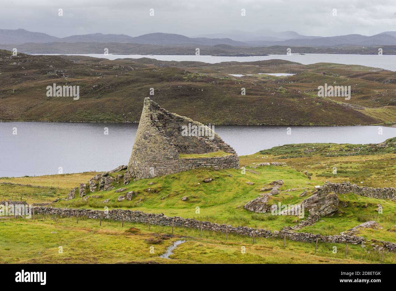 Dun Carloway Broch on the Isle of Lewis, Outer Hebrider, Scotland Stock Photo