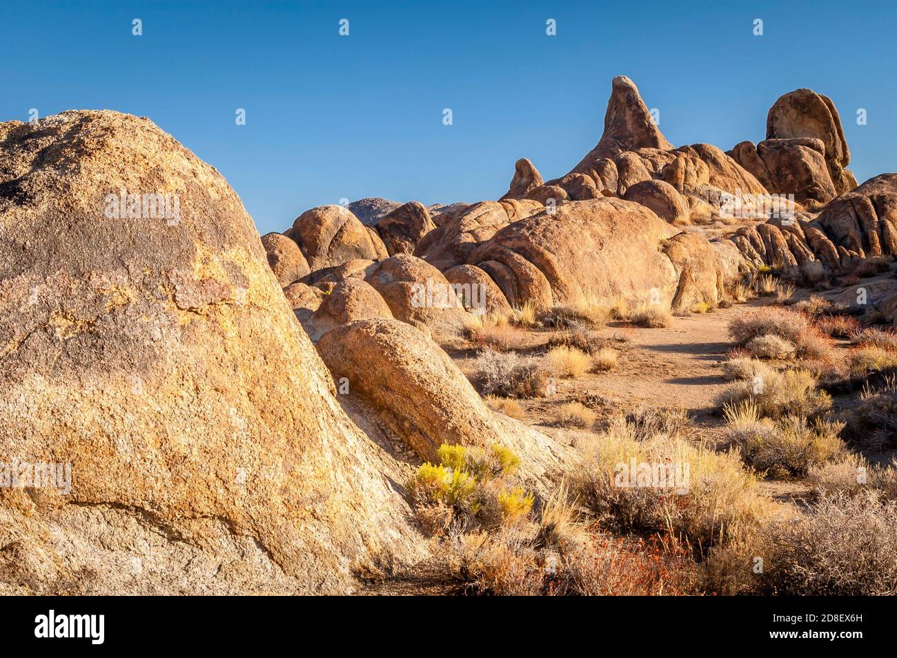 Rock formations in the Alabama Hills area to California. Stock Photo