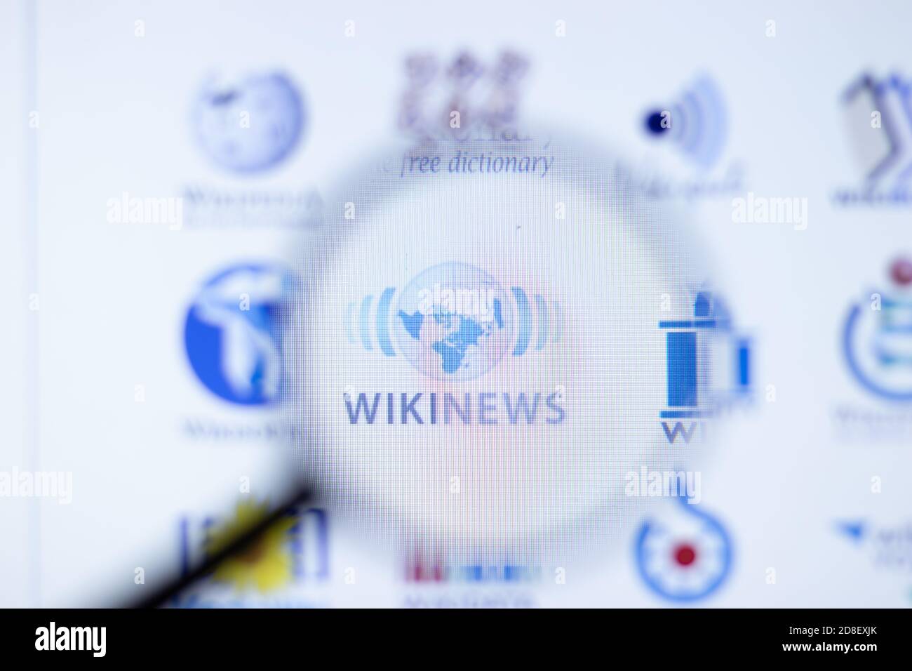 New York, USA - 29 September 2020: Wikinews company website with logo close up, Illustrative Editorial Stock Photo