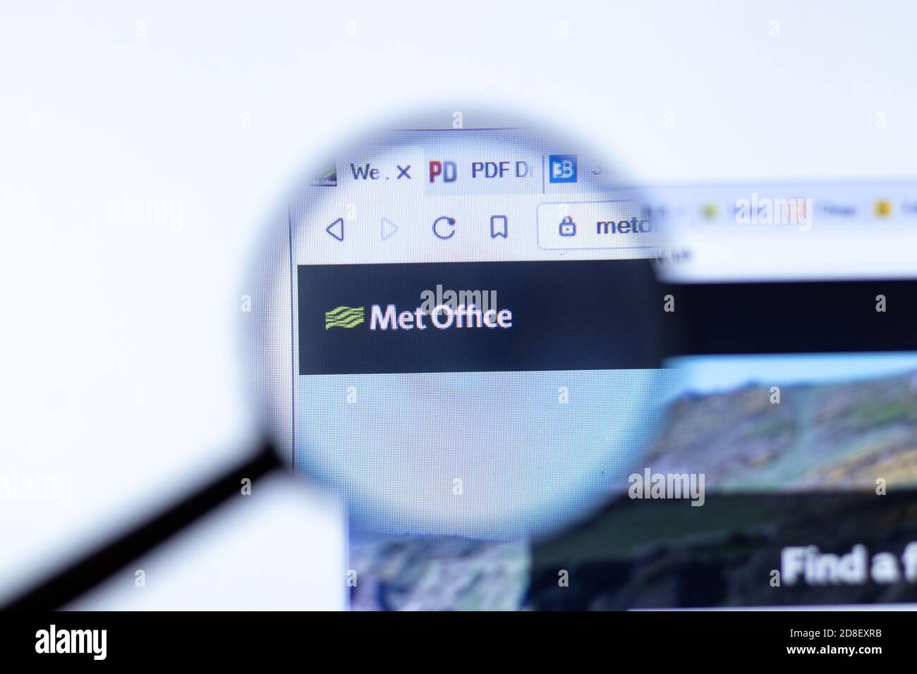 New York, USA - 29 September 2020: Met Office metoffice.gov.uk company website with logo close up, Illustrative Editorial Stock Photo