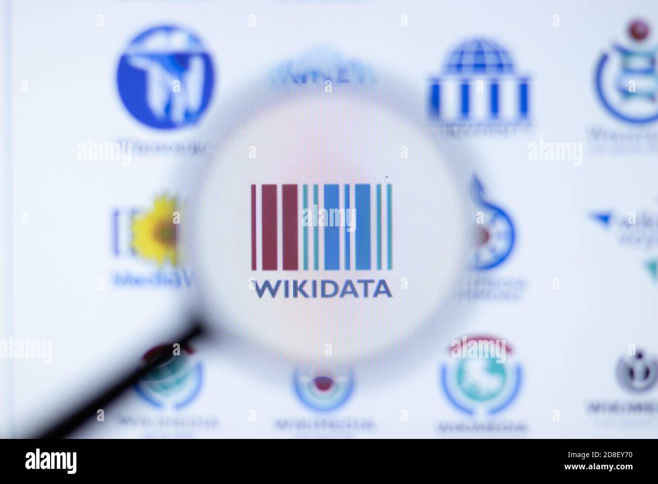 New York, USA - 29 September 2020: Wikidata company website with logo close up, Illustrative Editorial Stock Photo