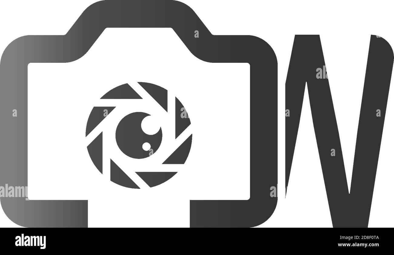 Letter W logo of the photography is combined with the camera icon ...