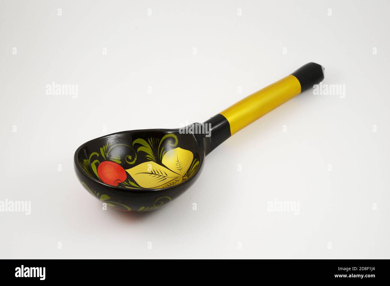 traditional painted wooden spoon from Russia on a white background Stock Photo