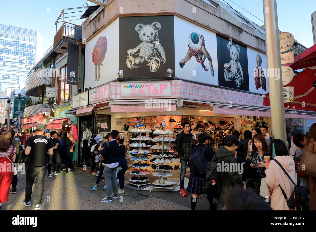 Fashion boutiques in Takeshita Street.Harajuku.Shibuya.Tokyo.Japan Stock Photo