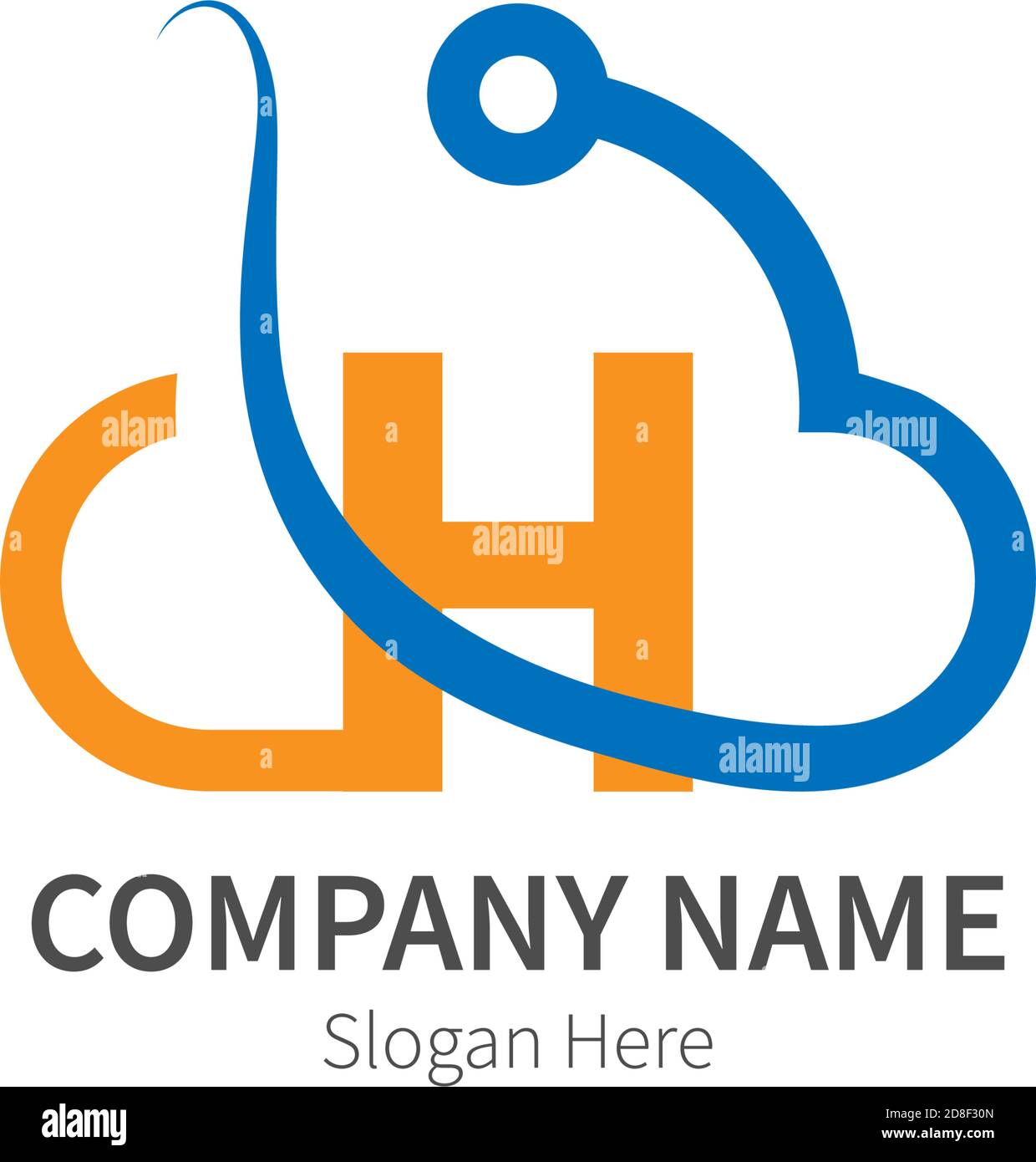 Letter H  combined with cloud technology icon logo illustration Stock Vector