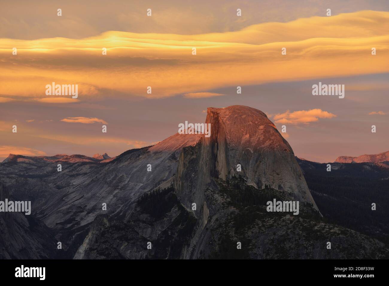 Half Dome at sunset view from Glacier Point, Yosemite National Park, California, USA Stock Photo