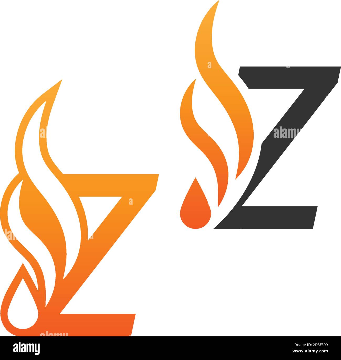 Letter Z and fire waves, logo icon concept design template Stock Vector ...