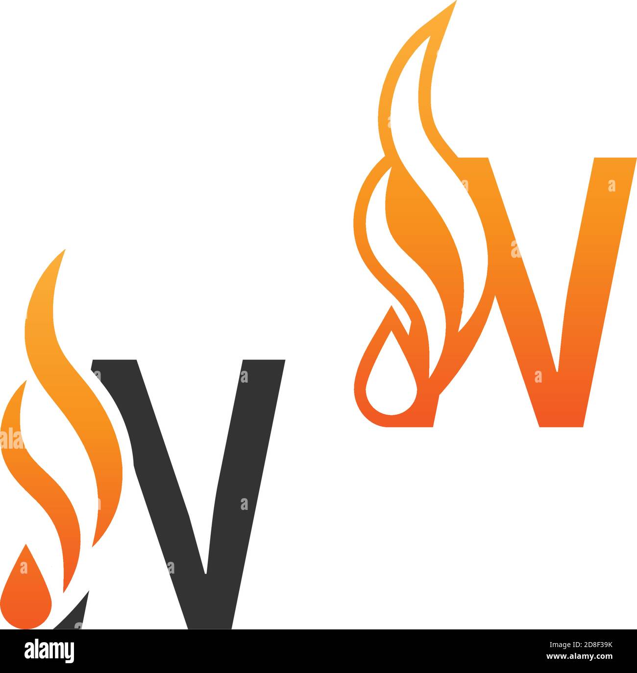 Letter N and fire waves, logo icon concept design template Stock Vector ...
