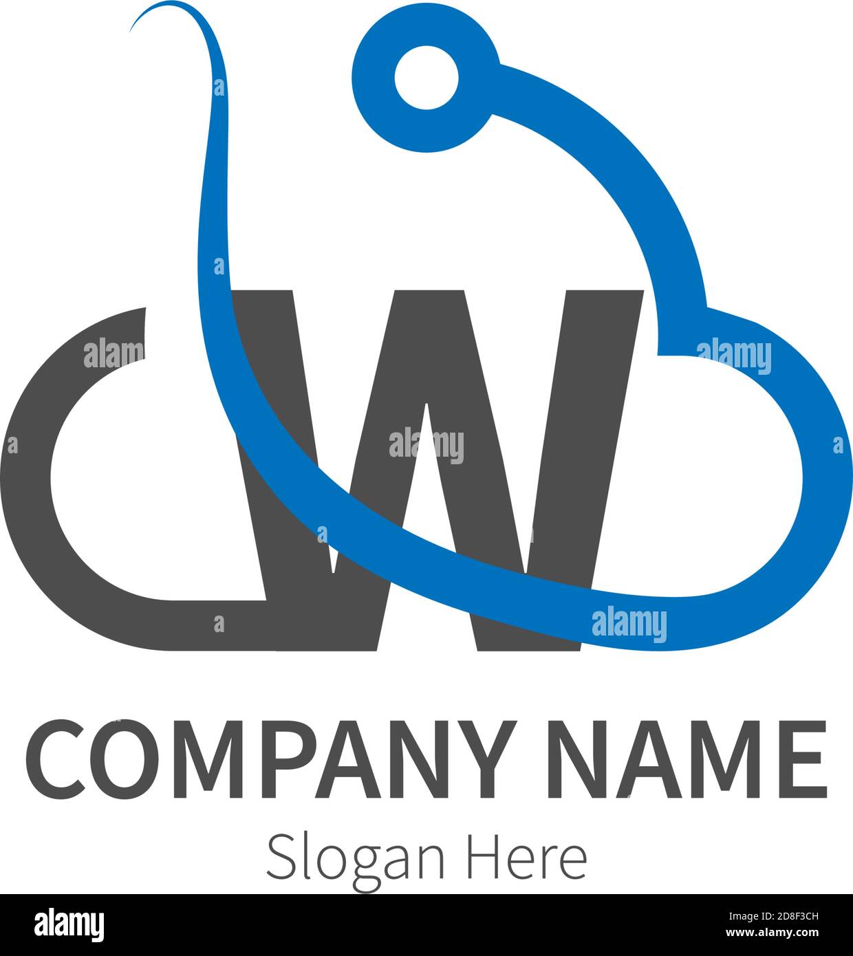 Letter W combined with cloud technology icon logo illustration Stock ...