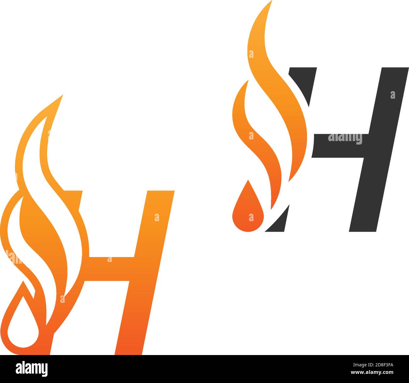Letter H and fire waves, logo icon concept design template Stock Vector ...
