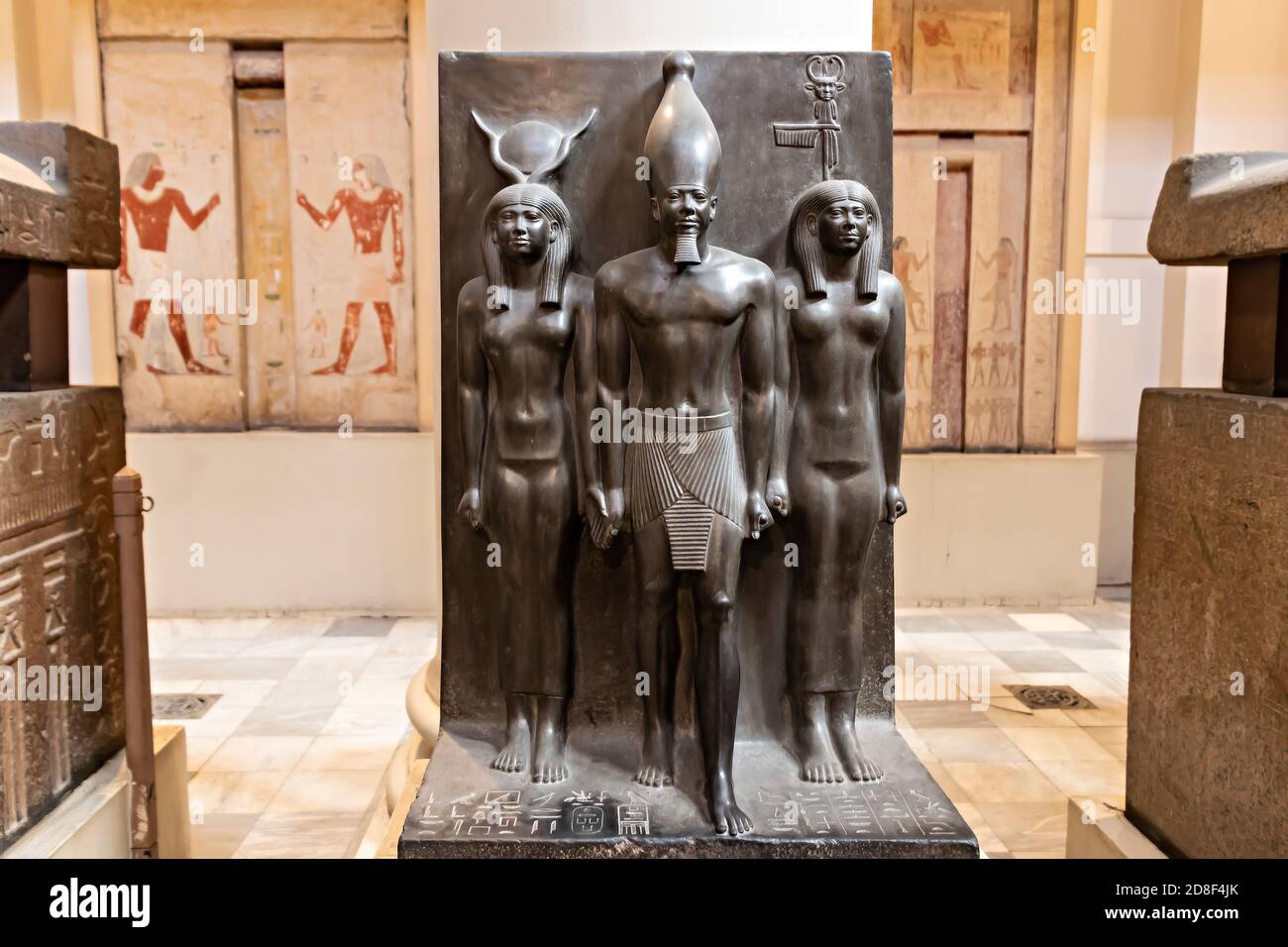 Cairo, Egypt - September 15, 2018: Statues of gods inside of the Museum of Egyptian Antiquities Stock Photo