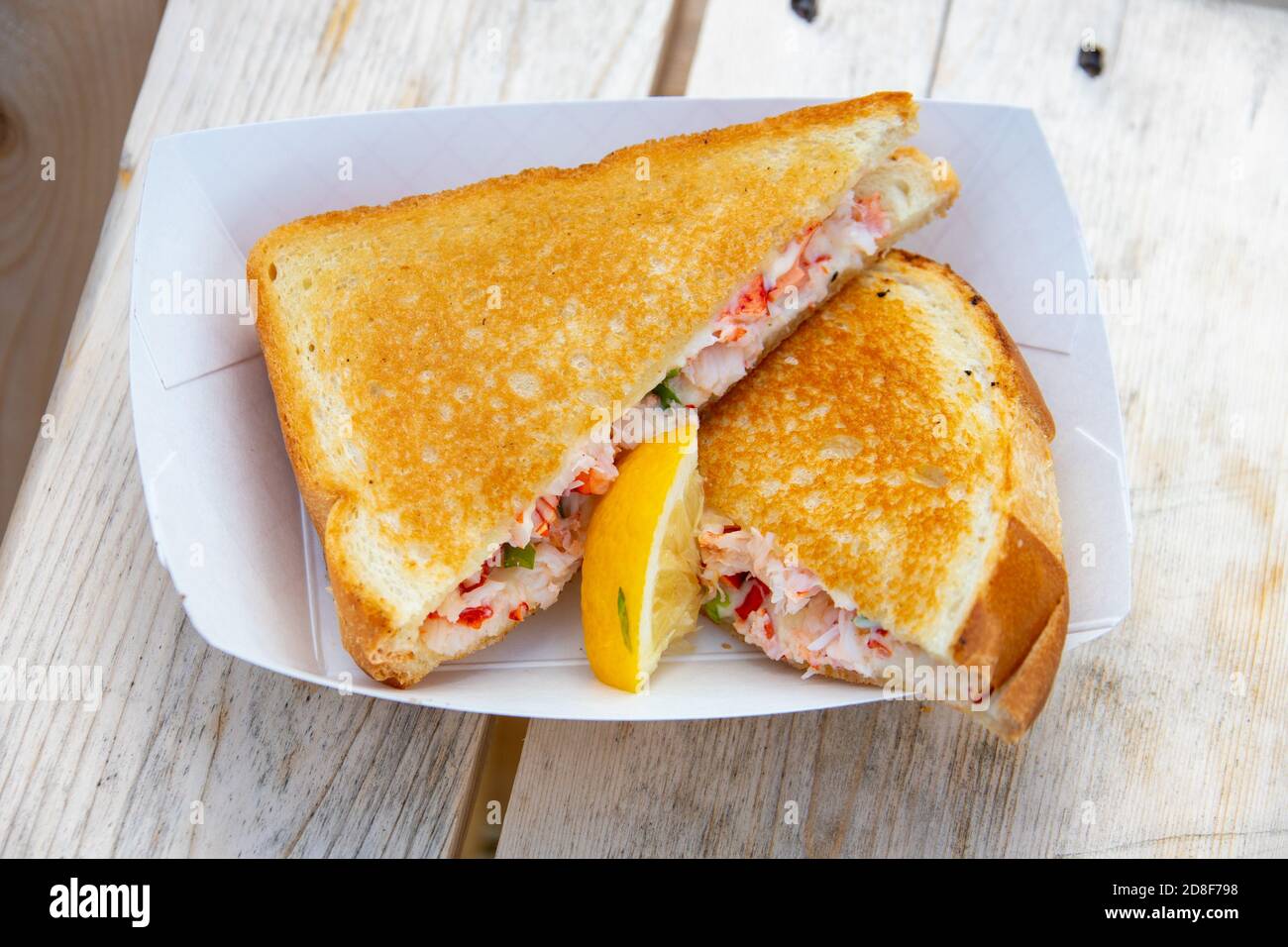 Lobster grilled cheese sandwich, Must Be Nice Lobster, Restaurant, Belfast, Maine, USA Stock Photo
