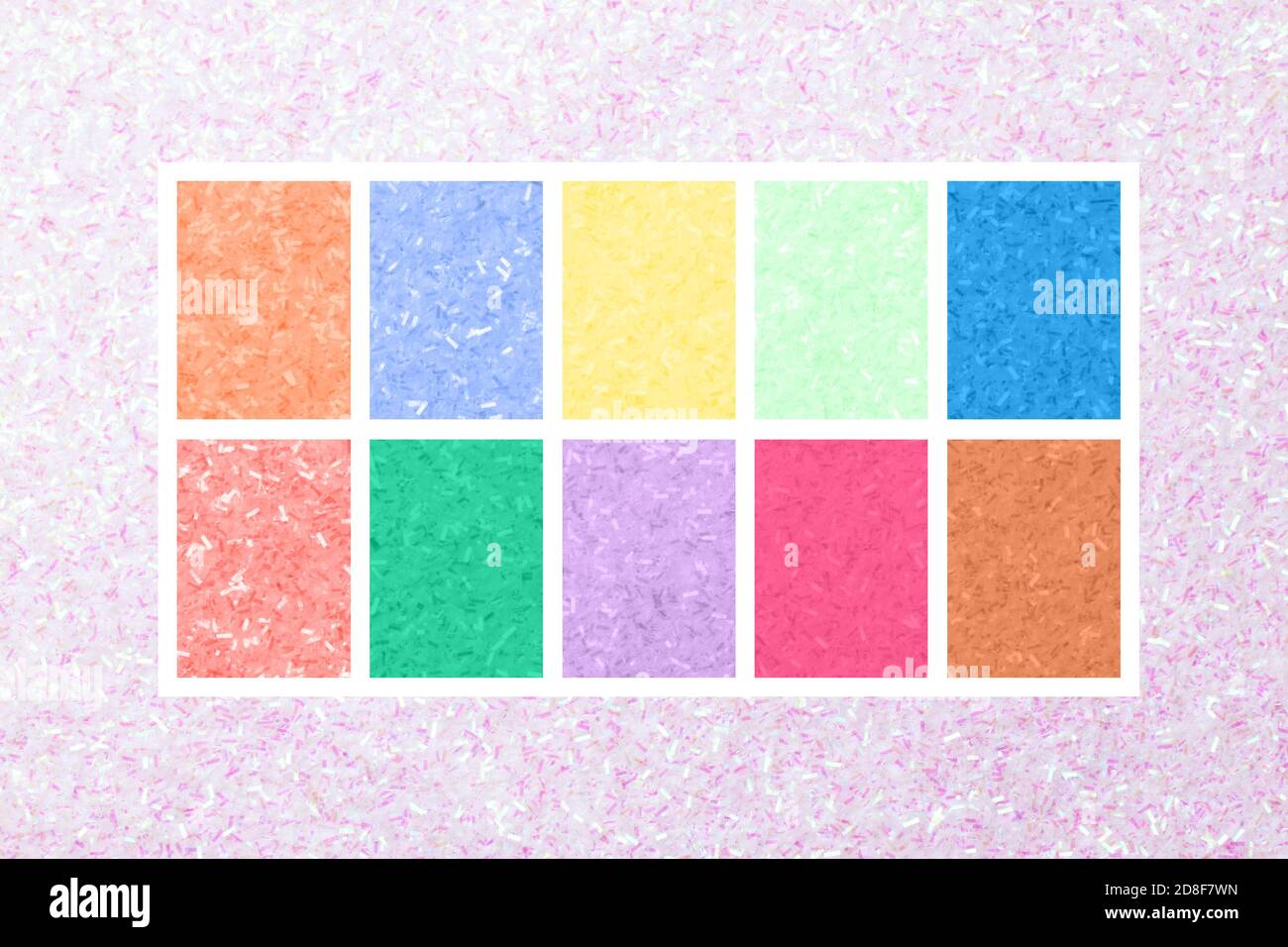 The color palette of the trending colors of 2021 transferred to the