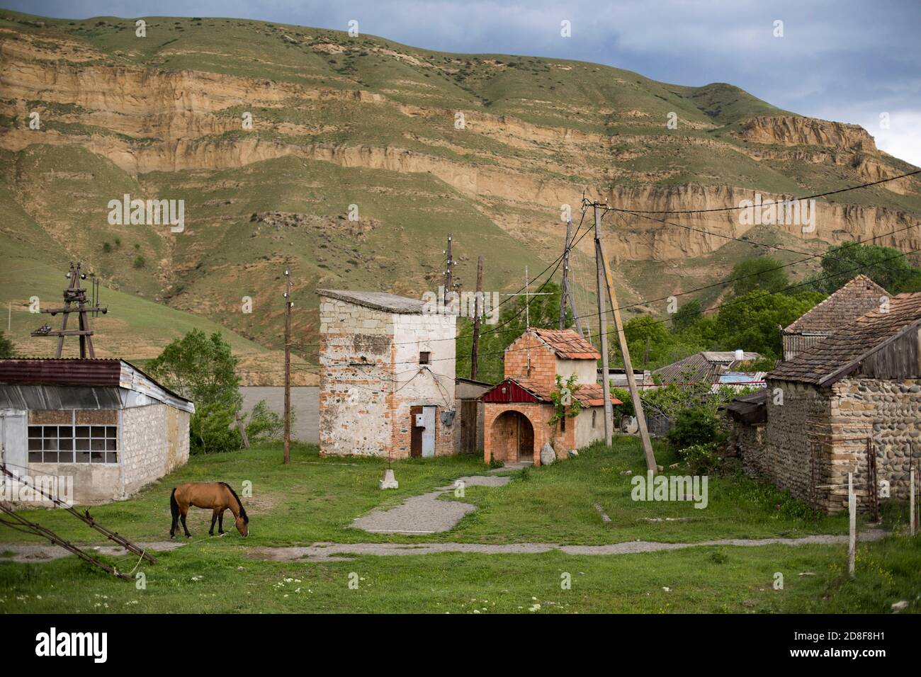 Rural village in Kvakhvreli (near Uplistsikhe), Georgia, Caucasus, Europe. Stock Photo