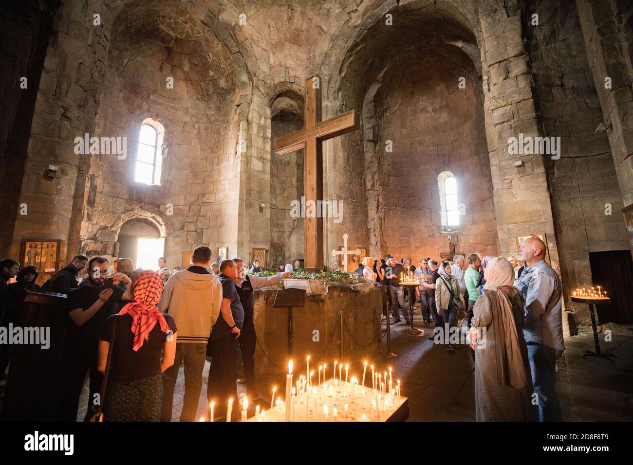 Interior view of Jvari church, one of Georgia's most holy site, in Mtskheta, Georgia, Caucasus, Europe. Stock Photo