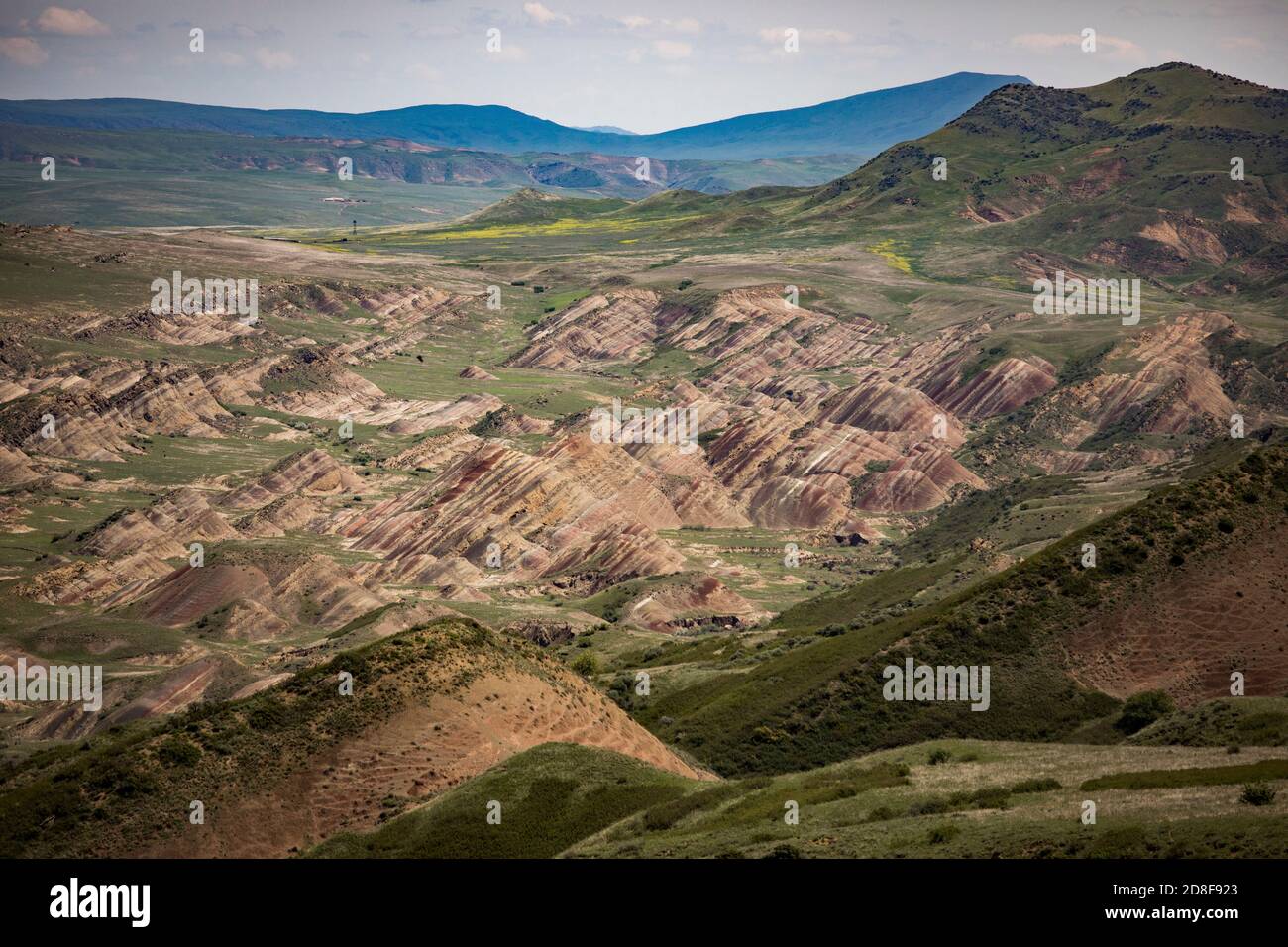 Beautiful rugged landscapes as seen from Davit Gareja Monastery, Georgia, Caucasus, Europe. Stock Photo
